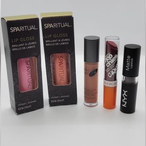 Lot of SpaRitual & Mint Tint FX Lip Gloss, Covergirl Smoochies & NYX Lipstick